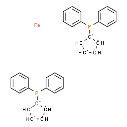 ChemSpider 2D Image | 1-(Diphenylphosphino)-1,2,3,4,5-cyclopentanepentayl - iron (2:1) | C34H28FeP2