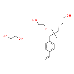 ChemSpider 2D Image | 2,2'-{[2-Methyl-2-(4-vinylbenzyl)-1,3-propanediyl]bis(oxy)}diethanol - 1,2-ethanediol (1:1) | C19H32O6