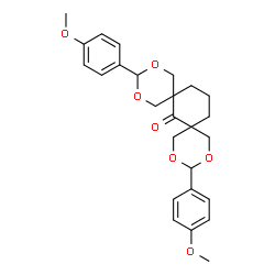 ChemSpider 2D Image | 3,11-Bis(4-methoxyphenyl)-2,4,10,12-tetraoxadispiro[5.1.5.3]hexadecan-7-one | C26H30O7