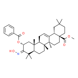 ChemSpider 2D Image | Methyl (2alpha,3Z)-2-(benzoyloxy)-3-(hydroxyimino)olean-12-en-28-oate | C38H53NO5