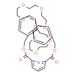 ChemSpider 2D Image | 4,7,10,13,20,23,26,29,34,42-Decaoxa-44-azapentacyclo[15.15.11.1~36,40~.0~3,30~.0~14,19~]tetratetraconta-1(32),2,14,16,18,30,36(44),37,39-nonaene-35,41-dione | C33H37NO12