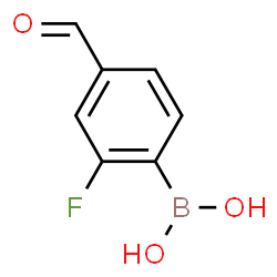 ChemSpider 2D Image | 2-Fluoro-4-formylphenylboronic acid | C7H6BFO3
