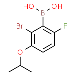 ChemSpider 2D Image | 2-Bromo-6-fluoro-3-isopropoxyphenylboronic acid | C9H11BBrFO3