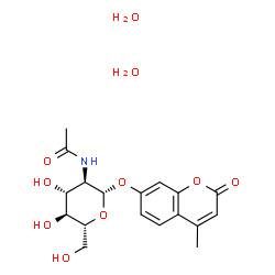 ChemSpider 2D Image | 4-Methylumbelliferyl-2-acetamido-2-deoxy-beta-D-glucopyranoside | C18H25NO10