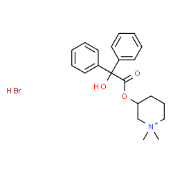 ChemSpider 2D Image | Piperidinium, 3-[(2-hydroxy-2,2-diphenylacetyl)oxy]-1,1-dimethyl-, hydrobromide (1:1) | C21H27BrNO3