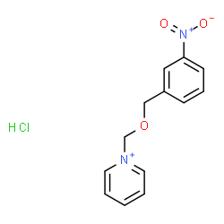 ChemSpider 2D Image | Pyridinium, 1-[[(3-nitrophenyl)methoxy]methyl]-, hydrochloride (1:1) | C13H14ClN2O3