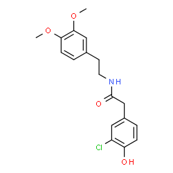 ChemSpider 2D Image | 2-(3-Chloro-4-hydroxyphenyl)-N-[2-(3,4-dimethoxyphenyl)ethyl]acetamide | C18H20ClNO4