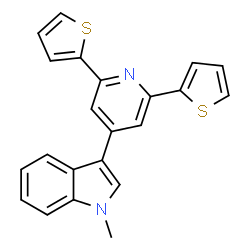 ChemSpider 2D Image | 3-[2,6-Di(2-thienyl)-4-pyridinyl]-1-methyl-1H-indole | C22H16N2S2