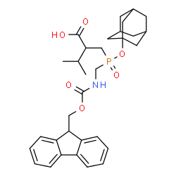 ChemSpider 2D Image | 2-{[(Adamantan-1-yloxy)({[(9H-fluoren-9-ylmethoxy)carbonyl]amino}methyl)phosphoryl]methyl}-3-methylbutanoic acid | C32H40NO6P