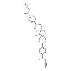 ChemSpider 2D Image | 2,2'-{(7-Oxo-2,4,10,12-tetraoxadispiro[5.1.5.2]pentadecane-3,11-diyl)bis[4,1-phenylene(methylimino)]}diacetonitrile | C29H32N4O5