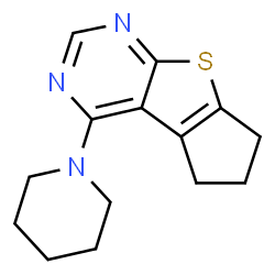 ChemSpider 2D Image | 4-(1-Piperidinyl)-6,7-dihydro-5H-cyclopenta[4,5]thieno[2,3-d]pyrimidine | C14H17N3S