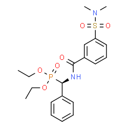 ChemSpider 2D Image | Diethyl [(R)-{[3-(dimethylsulfamoyl)benzoyl]amino}(phenyl)methyl]phosphonate | C20H27N2O6PS