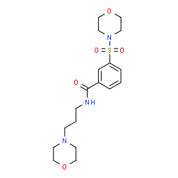 ChemSpider 2D Image | N-[3-(4-Morpholinyl)propyl]-3-(4-morpholinylsulfonyl)benzamide | C18H27N3O5S