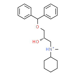 ChemSpider 2D Image | N-[(2S)-3-(Diphenylmethoxy)-2-hydroxypropyl]-N-methylcyclohexanaminium | C23H32NO2