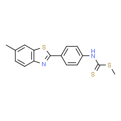 ChemSpider 2D Image | Methyl [4-(6-methyl-1,3-benzothiazol-2-yl)phenyl]carbamodithioate | C16H14N2S3