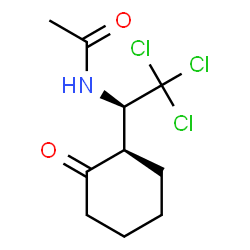 ChemSpider 2D Image | N-{(1R)-2,2,2-Trichloro-1-[(1R)-2-oxocyclohexyl]ethyl}acetamide | C10H14Cl3NO2