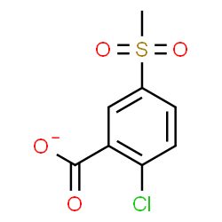 ChemSpider 2D Image | 2-Chloro-5-(methylsulfonyl)benzoate | C8H6ClO4S