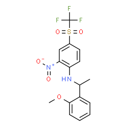 ChemSpider 2D Image | N-[1-(2-Methoxyphenyl)ethyl]-2-nitro-4-[(trifluoromethyl)sulfonyl]aniline | C16H15F3N2O5S