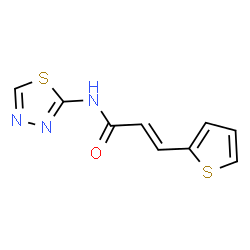 ChemSpider 2D Image | (2E)-N-(1,3,4-Thiadiazol-2-yl)-3-(2-thienyl)acrylamide | C9H7N3OS2