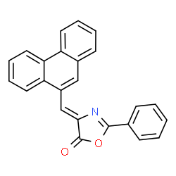 ChemSpider 2D Image | (4Z)-4-(9-Phenanthrylmethylene)-2-phenyl-1,3-oxazol-5(4H)-one | C24H15NO2