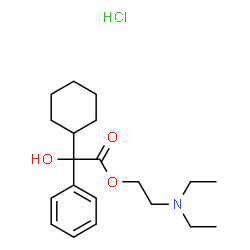 ChemSpider 2D Image | Cyclohexylphenylglycolic acid 2-(diethylamino)ethyl ester hydrochloride | C20H32ClNO3