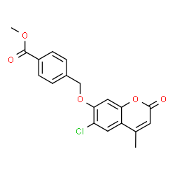 ChemSpider 2D Image | Methyl 4-{[(6-chloro-4-methyl-2-oxo-2H-chromen-7-yl)oxy]methyl}benzoate | C19H15ClO5