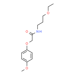 ChemSpider 2D Image | N-(3-Ethoxypropyl)-2-(4-methoxyphenoxy)acetamide | C14H21NO4