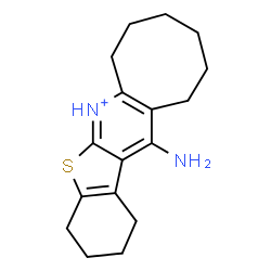 ChemSpider 2D Image | 13-Amino-1,2,3,4,7,8,9,10,11,12-decahydro[1]benzothieno[2,3-b]cycloocta[e]pyridin-6-ium | C17H23N2S