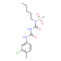 ChemSpider 2D Image | N-{[(3-Chloro-4-methylphenyl)carbamoyl]carbamoyl}-N-pentylmethanesulfonamide | C15H22ClN3O4S