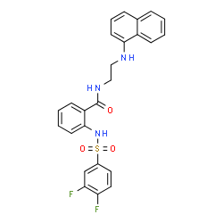 ChemSpider 2D Image | 2-{[(3,4-Difluorophenyl)sulfonyl]amino}-N-[2-(1-naphthylamino)ethyl]benzamide | C25H21F2N3O3S
