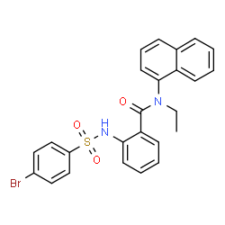 ChemSpider 2D Image | 2-{[(4-Bromophenyl)sulfonyl]amino}-N-ethyl-N-(1-naphthyl)benzamide | C25H21BrN2O3S