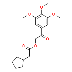 ChemSpider 2D Image | 2-Oxo-2-(3,4,5-trimethoxyphenyl)ethyl cyclopentylacetate | C18H24O6