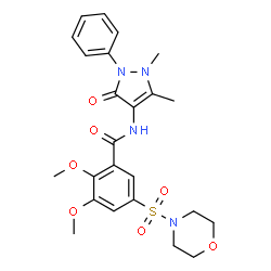 ChemSpider 2D Image | N-(1,5-Dimethyl-3-oxo-2-phenyl-2,3-dihydro-1H-pyrazol-4-yl)-2,3-dimethoxy-5-(4-morpholinylsulfonyl)benzamide | C24H28N4O7S