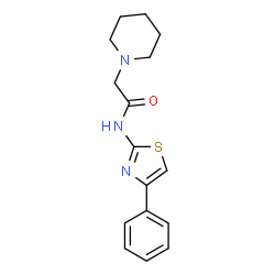ChemSpider 2D Image | N-(4-Phenyl-1,3-thiazol-2-yl)-2-(1-piperidinyl)acetamide | C16H19N3OS