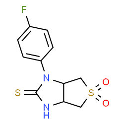 ChemSpider 2D Image | 1-(4-Fluorophenyl)tetrahydro-1H-thieno[3,4-d]imidazole-2(3H)-thione 5,5-dioxide | C11H11FN2O2S2