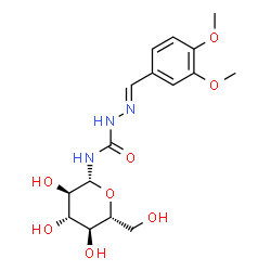 ChemSpider 2D Image | N-{[(2E)-2-(3,4-Dimethoxybenzylidene)hydrazino]carbonyl}-beta-D-glucopyranosylamine | C16H23N3O8