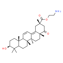 ChemSpider 2D Image | 2-Aminoethyl (3beta,5xi,9xi)-3-hydroxy-22-oxooleana-11,13(18)-dien-29-oate | C32H49NO4
