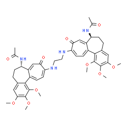 ChemSpider 2D Image | N,N'-(1,2-Ethanediylbis{imino[(7S)-1,2,3-trimethoxy-9-oxo-5,6,7,9-tetrahydrobenzo[a]heptalene-10,7-diyl]})diacetamide | C44H50N4O10