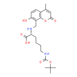 ChemSpider 2D Image | N~2~-[(7-Hydroxy-4-methyl-2-oxo-2H-chromen-8-yl)methyl]-N~6~-{[(2-methyl-2-propanyl)oxy]carbonyl}-D-lysine | C22H30N2O7