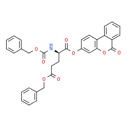 ChemSpider 2D Image | 5-Benzyl 1-(6-oxo-6H-benzo[c]chromen-3-yl) N-[(benzyloxy)carbonyl]-D-glutamate | C33H27NO8