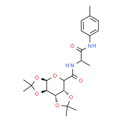 ChemSpider 2D Image | (3aR,5aR,8aS,8bR)-2,2,7,7-Tetramethyl-N-{1-[(4-methylphenyl)amino]-1-oxo-2-propanyl}tetrahydro-3aH-bis[1,3]dioxolo[4,5-b:4',5'-d]pyran-5-carboxamide | C22H30N2O7