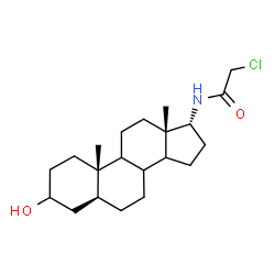 ChemSpider 2D Image | 2-Chloro-N-[(5alpha,8xi,9xi,14xi,17alpha)-3-hydroxyandrostan-17-yl]acetamide | C21H34ClNO2