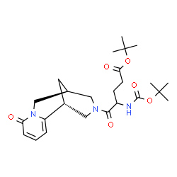 ChemSpider 2D Image | 2-Methyl-2-propanyl 4-({[(2-methyl-2-propanyl)oxy]carbonyl}amino)-5-oxo-5-[(1R,9S)-6-oxo-7,11-diazatricyclo[7.3.1.0~2,7~]trideca-2,4-dien-11-yl]pentanoate | C25H37N3O6
