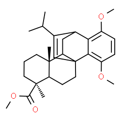 ChemSpider 2D Image | Methyl (5S,9R)-20-isopropyl-14,17-dimethoxy-5,9-dimethylpentacyclo[10.6.2.0~1,10~.0~4,9~.0~13,18~]icosa-13,15,17,19-tetraene-5-carboxylate | C29H40O4