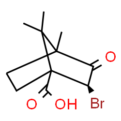 ChemSpider 2D Image | (2S)-2-Bromo-4,7,7-trimethyl-3-oxobicyclo[2.2.1]heptane-1-carboxylic acid | C11H15BrO3