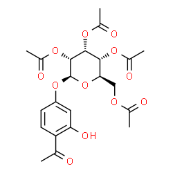 ChemSpider 2D Image | 4-Acetyl-3-hydroxyphenyl 2,3,4,6-tetra-O-acetyl-beta-D-allopyranoside | C22H26O12