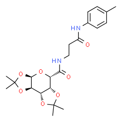 ChemSpider 2D Image | (3aR,5S,5aR,8aS,8bR)-2,2,7,7-Tetramethyl-N-{3-[(4-methylphenyl)amino]-3-oxopropyl}tetrahydro-3aH-bis[1,3]dioxolo[4,5-b:4',5'-d]pyran-5-carboxamide | C22H30N2O7