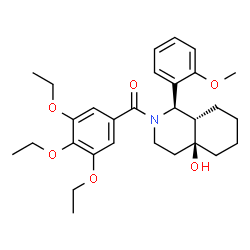 ChemSpider 2D Image | [(1R,4aS,8aS)-4a-Hydroxy-1-(2-methoxyphenyl)octahydro-2(1H)-isoquinolinyl](3,4,5-triethoxyphenyl)methanone | C29H39NO6