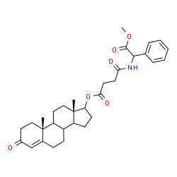 ChemSpider 2D Image | (8xi,9xi,14xi)-3-Oxoandrost-4-en-17-yl 4-[(2-methoxy-2-oxo-1-phenylethyl)amino]-4-oxobutanoate | C32H41NO6