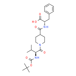 ChemSpider 2D Image | N-{[1-(N-{[(2-Methyl-2-propanyl)oxy]carbonyl}-L-valyl)-4-piperidinyl]carbonyl}-L-phenylalanine | C25H37N3O6